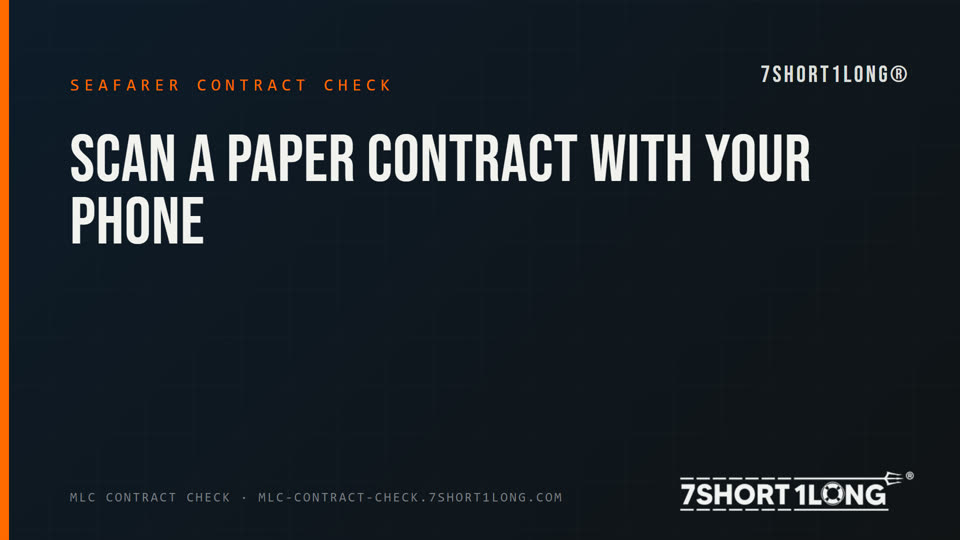 Video: seafarer contract check on a phone, scanning a paper contract